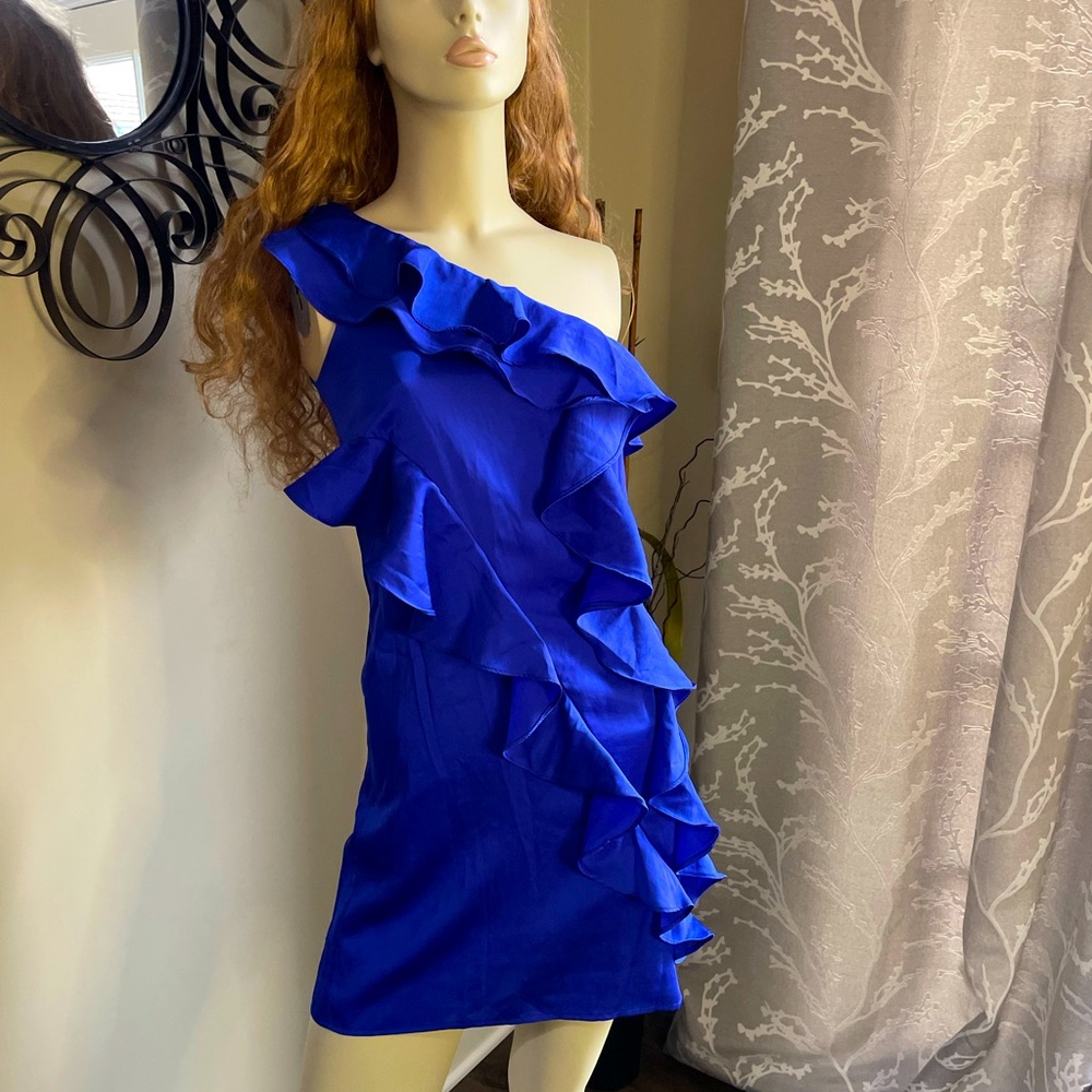Collective Concepts XS Silky Short Royal Blue Dress